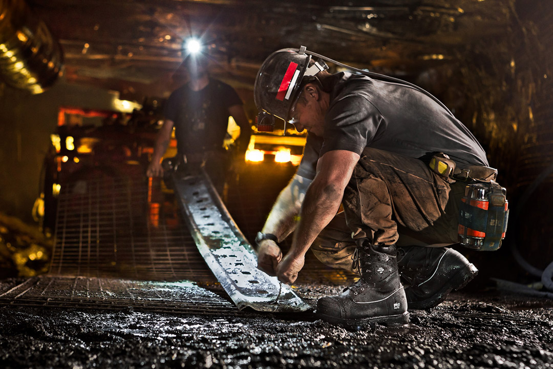 American Workers in a Coal Mine Near Somerset, Colorado. Creative Agency for Timberland Contracted Professional Photographer for Product Campaign.