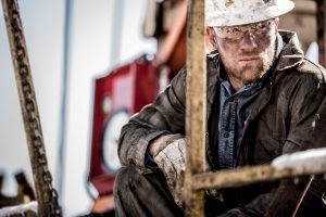 This Photo Captures the Rugged Hardworking Lifestyle of Heavy Industry and Extraction Industry Workers on a Drilling Rig in Colorado.
