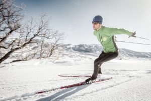 This Athlete Portrait Shows A Cross-country Skier Covering Miles on Groomed Trails with Fresh Powder in the Mountains Around Aspen.
