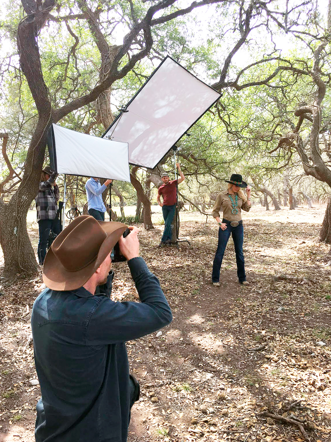 Tyler shooting a model on set in Austin, TX