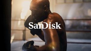 A still image from director Tyler Stableford's SanDisk commercial featuring a boxing gym.