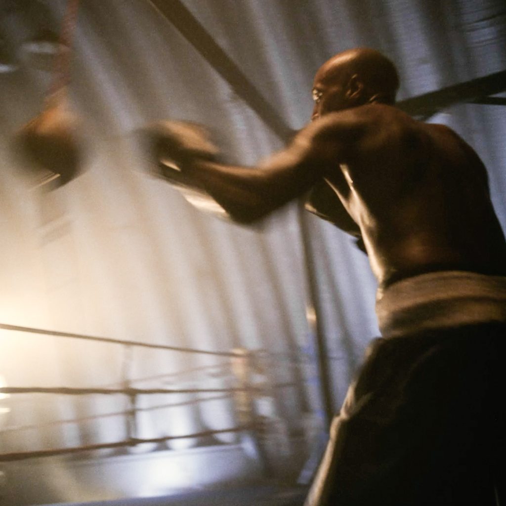 A boxer trains in Tyler's latest SanDisk commercial